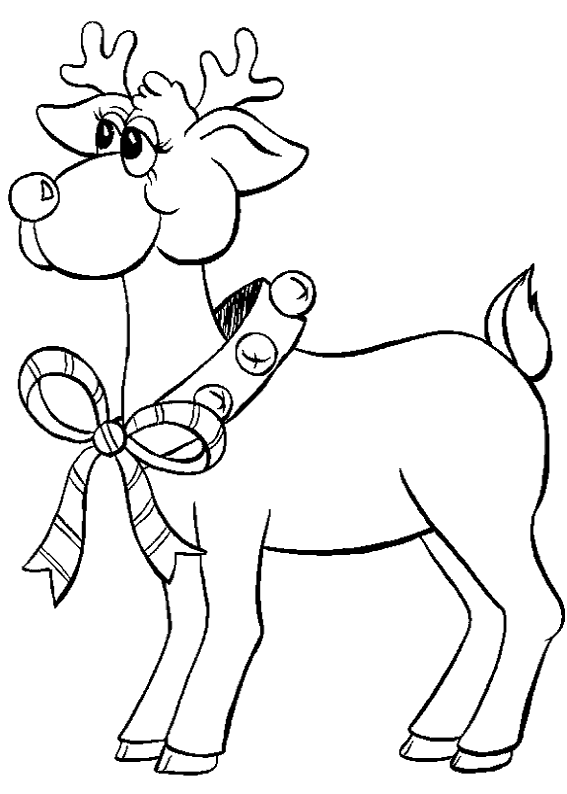 coloriage renne de noel